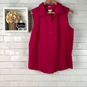 2/$20 Talbots | Hot Pink Collared Tank